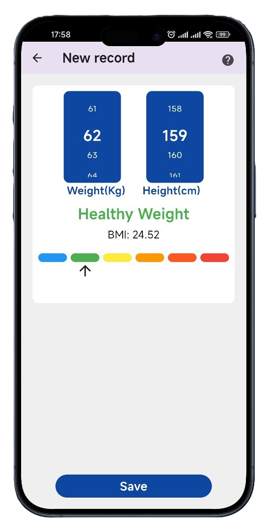 BMI Tracking Screen